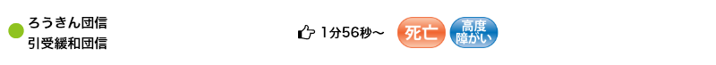 ●ろうきん団信　引受緩和団信 1分56秒 （死亡・高度障がい）